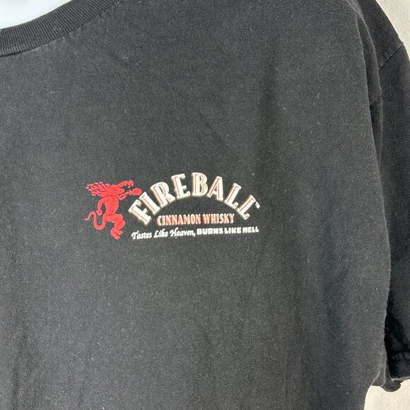 Fireball Cinnamon Whisky Graphic Black T-Shirt XL Alstyle 100% Cotton Unisex - Picture 2 of 6